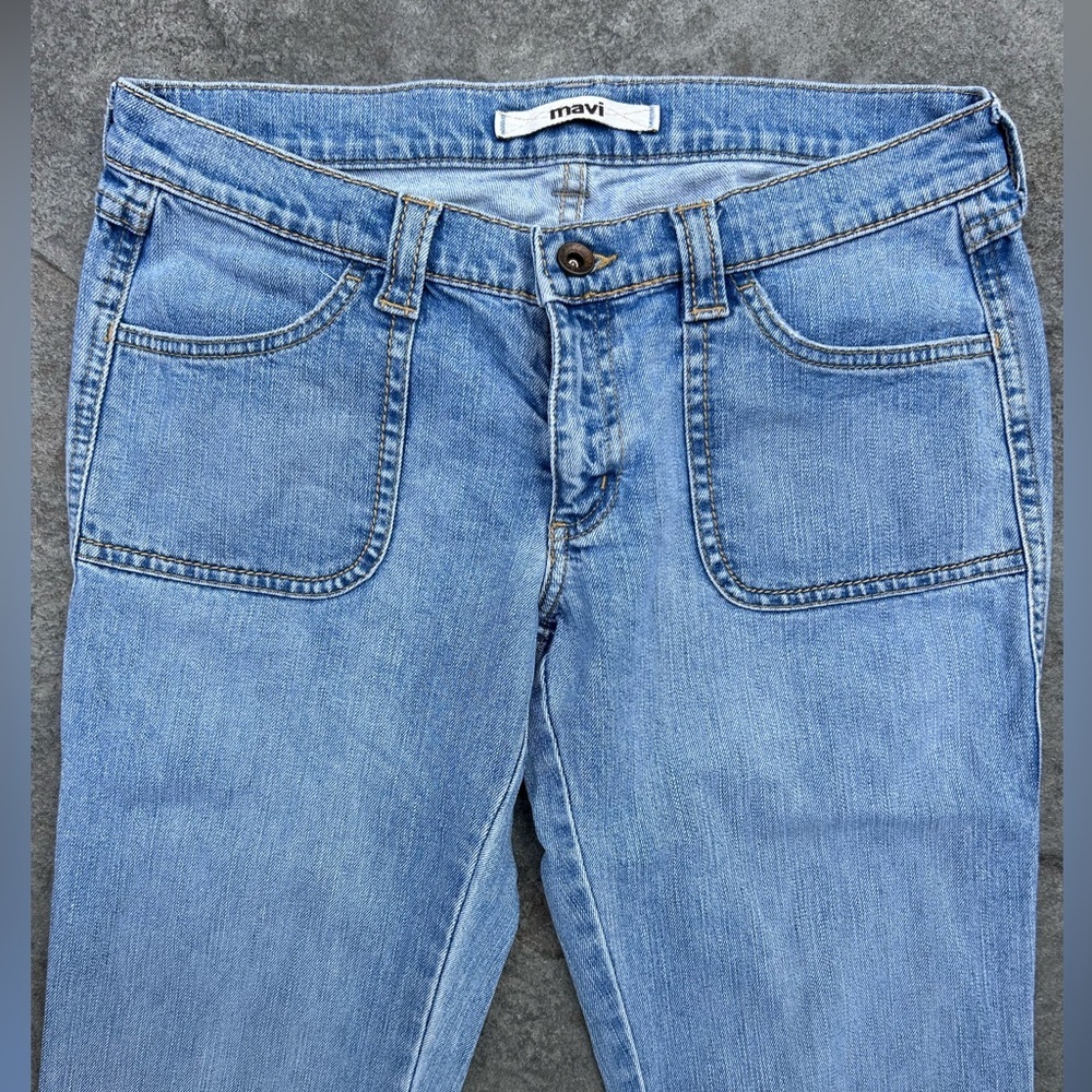 Mavi Blue Flare Wide Leg Jeans low cut boot bell bottom 29 - Picture 3 of 9